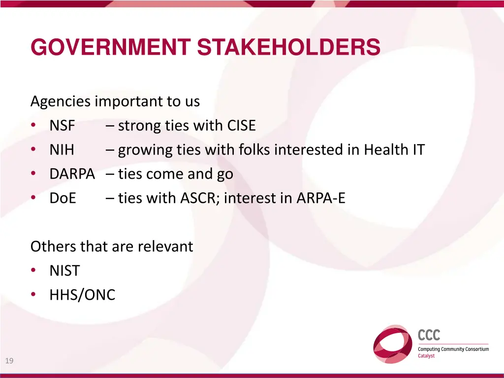 government stakeholders