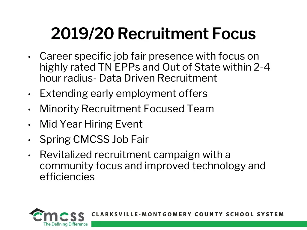 2019 20 recruitment focus 2019 20 recruitment