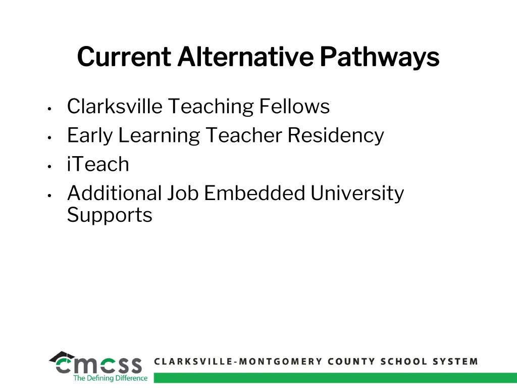 current alternative pathways current alternative