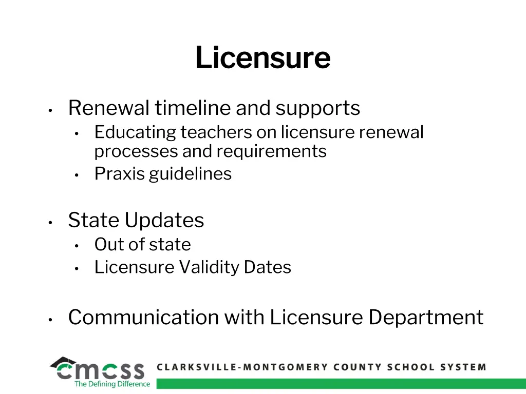 licensure licensure