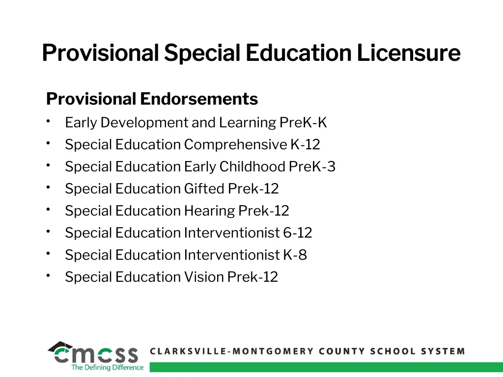 provisional special education licensure 1