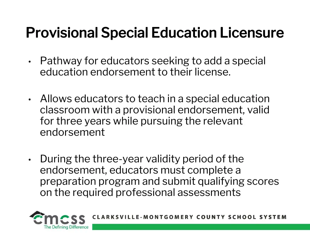 provisional special education licensure