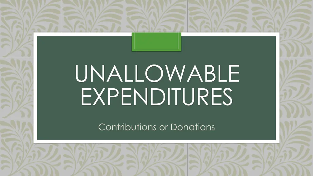 unallowable expenditures