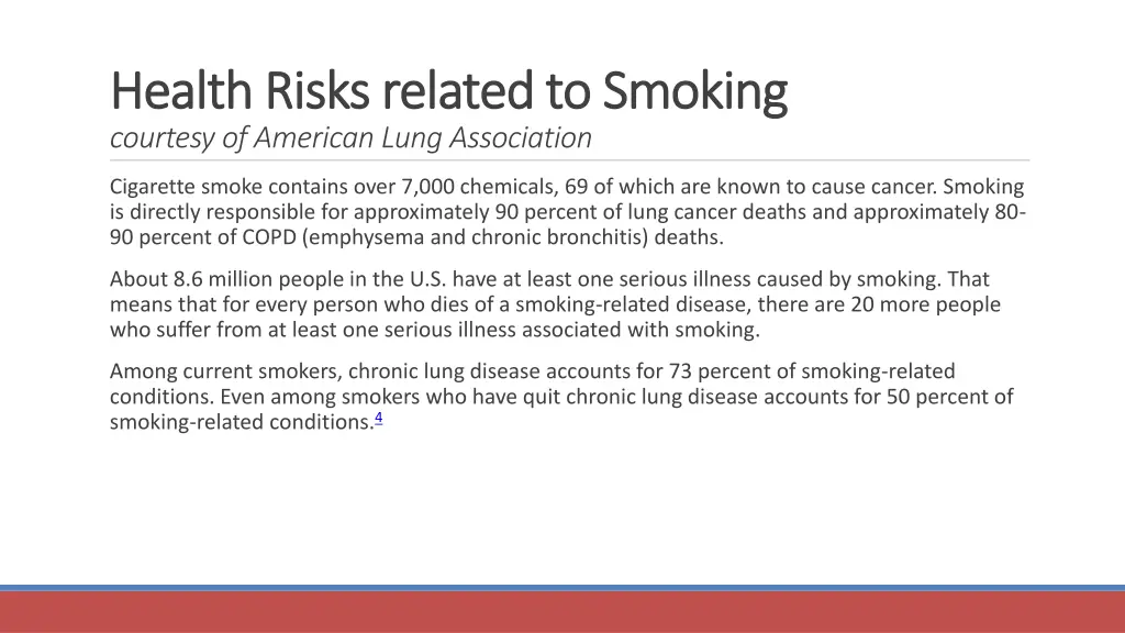 health risks related to smoking health risks