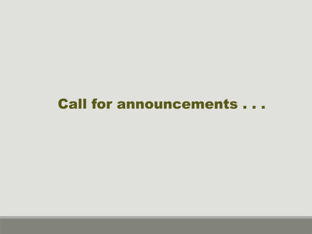 call for announcements