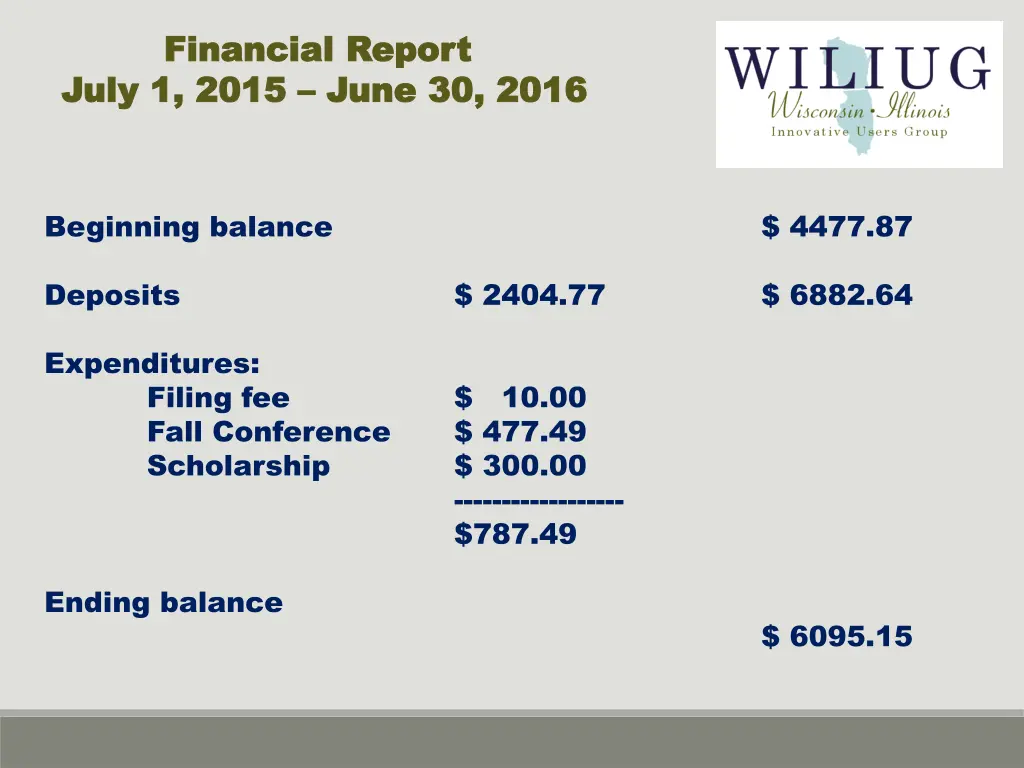 financial report financial report july 1 2015