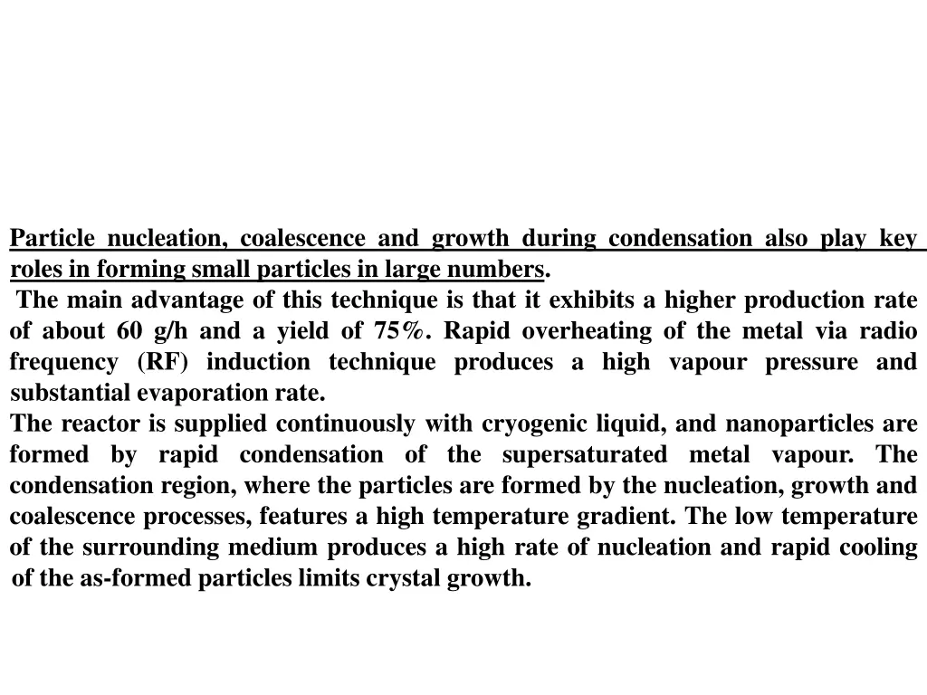 particle nucleation coalescence and growth during