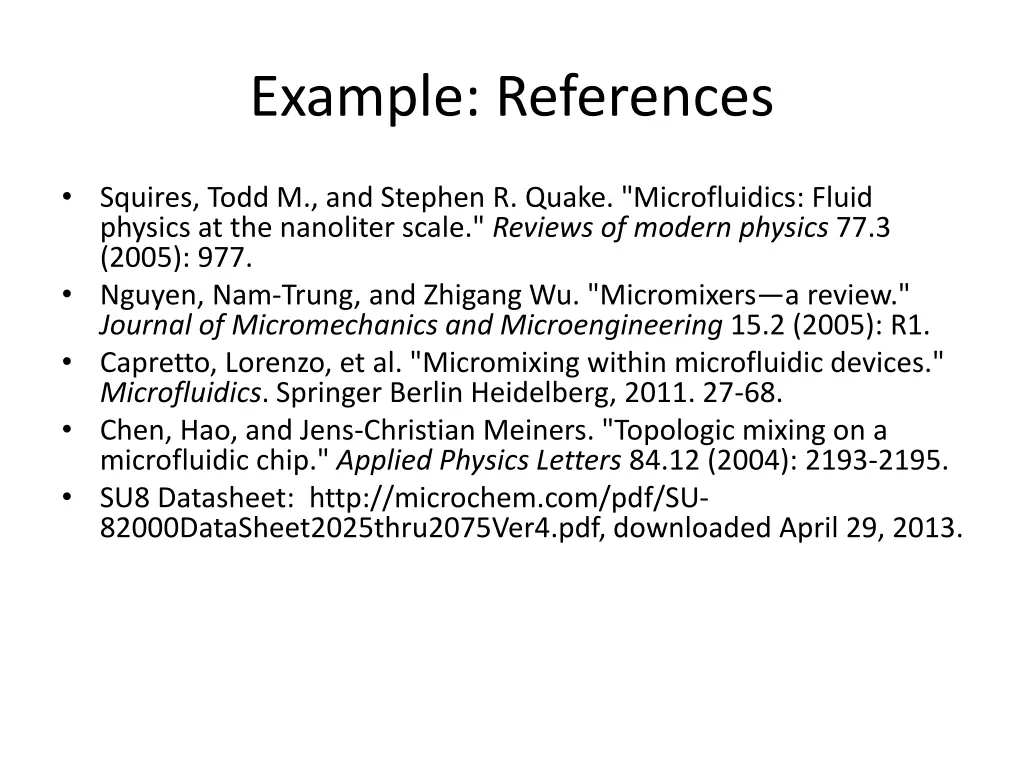 example references