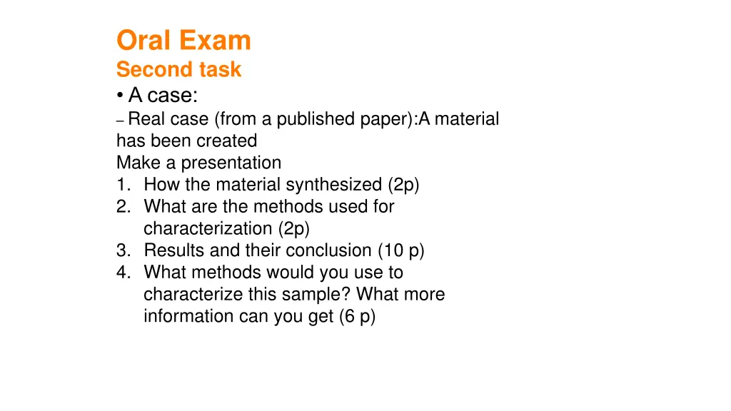 oral exam second task a case real case from