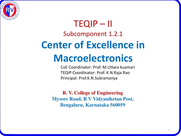 teqip ii subcomponent 1 2 1 center of excellence