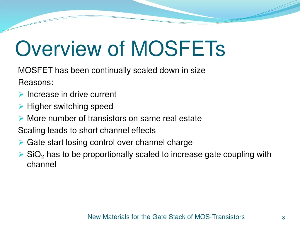 overview of mosfets