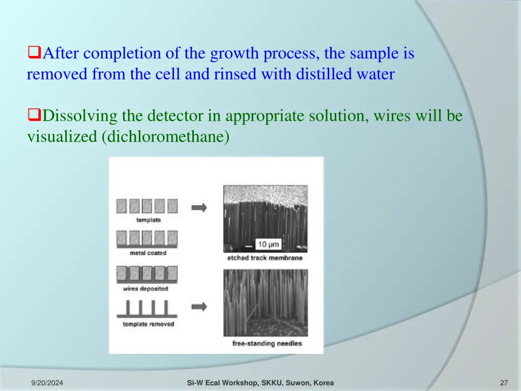 after completion of the growth process the sample