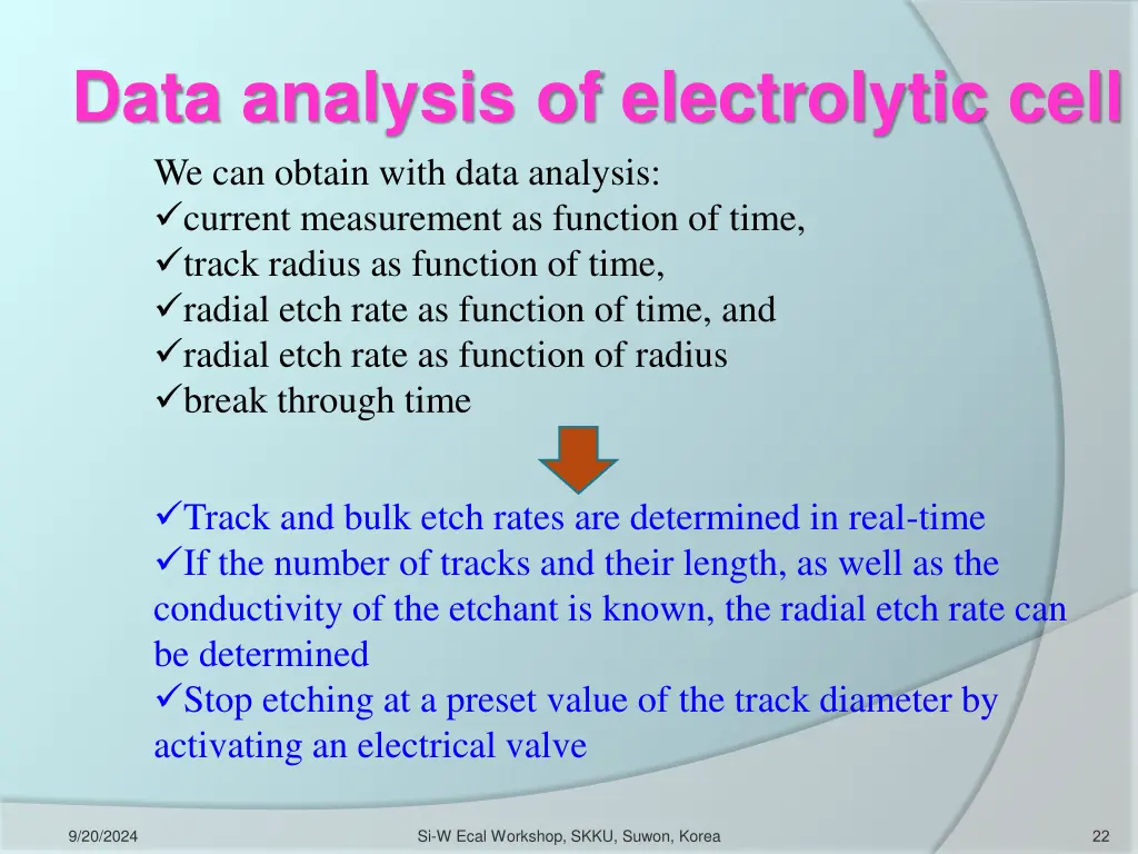 data analysis of electrolytic cell we can obtain