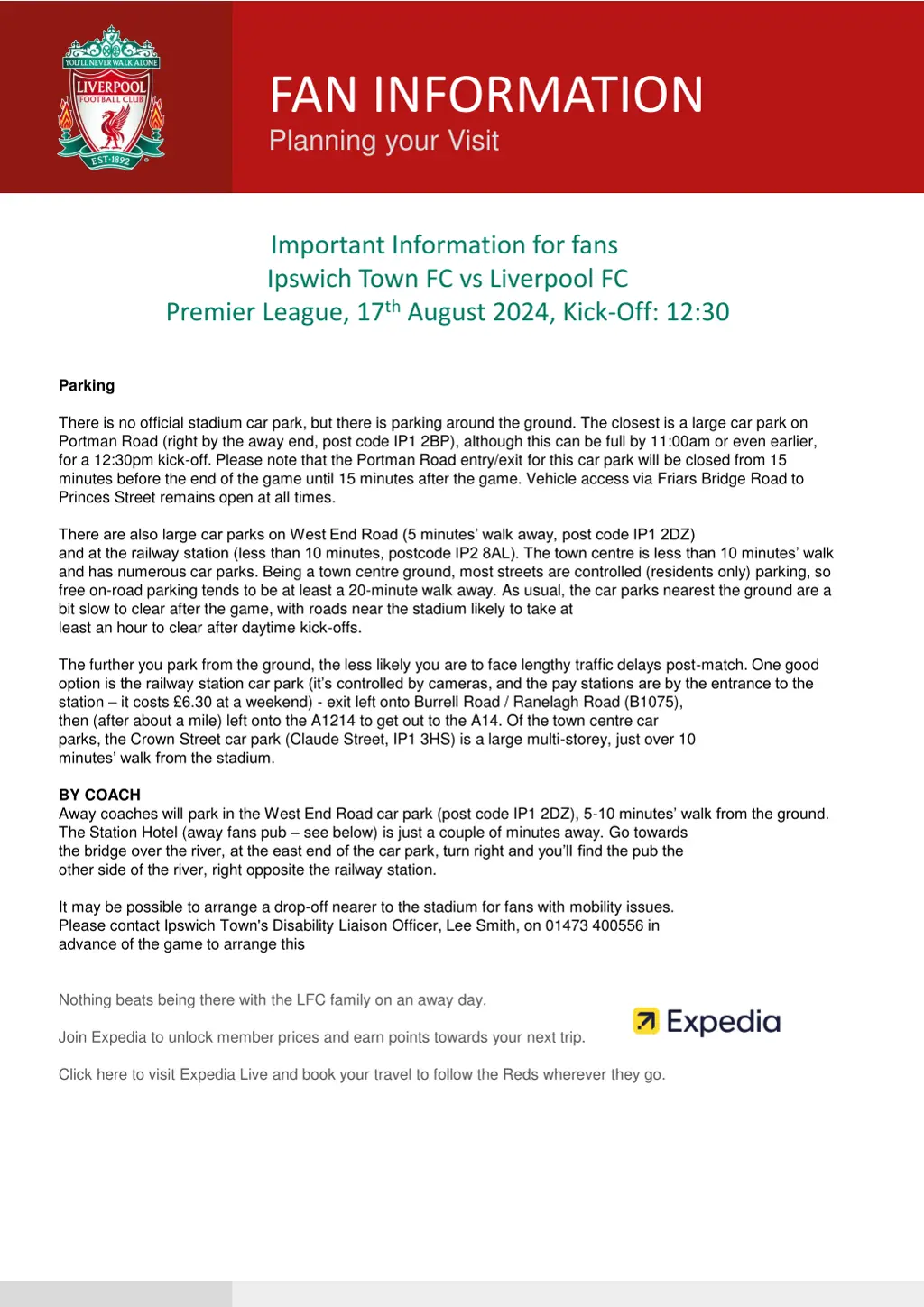 fan information planning your visit 1