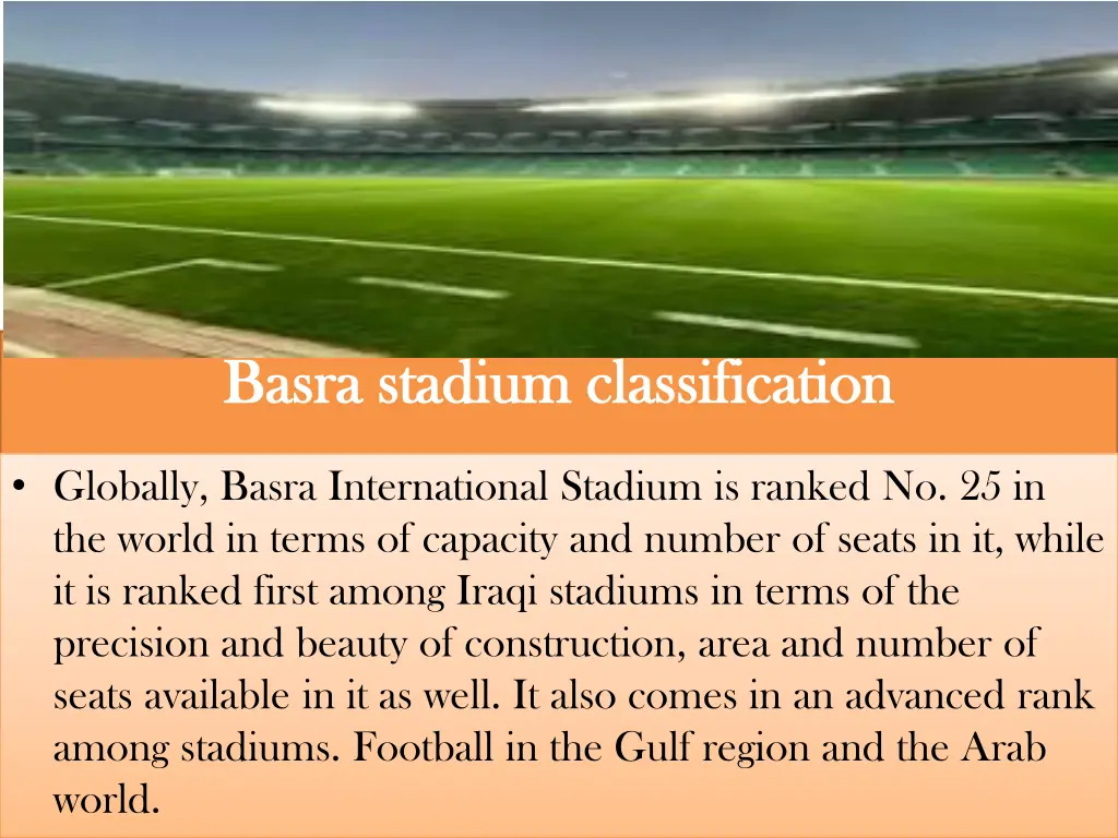 basra stadium classification basra stadium