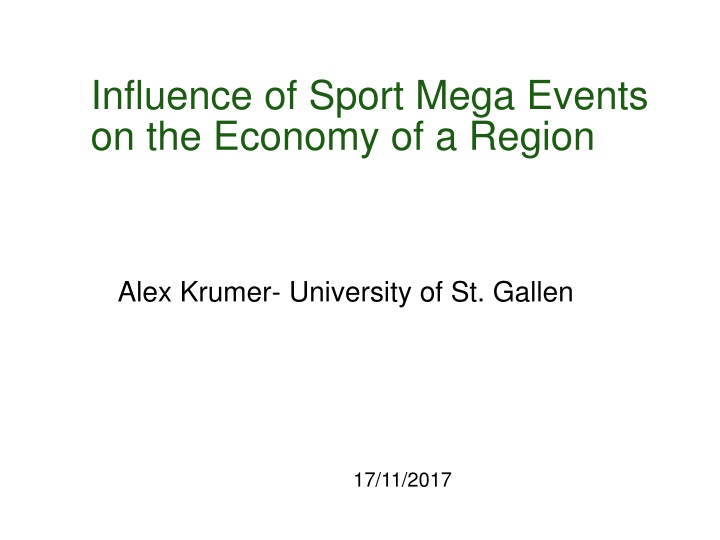 influence of sport mega events on the economy