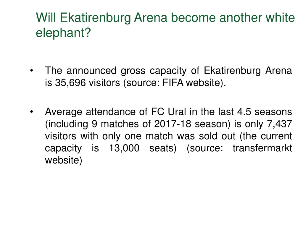 will ekatirenburg arena become another white