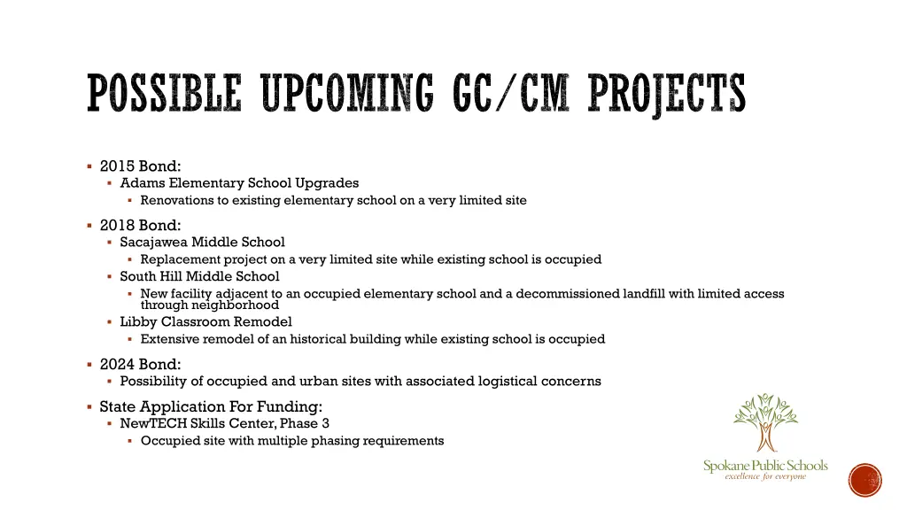 possible upcoming gc cm projects