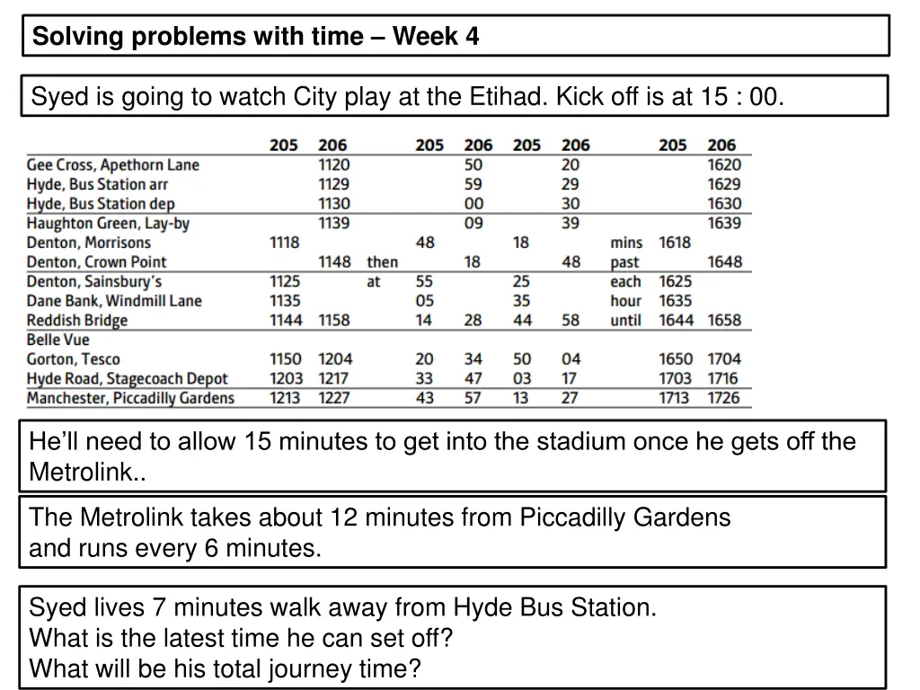 solving problems with time week 4