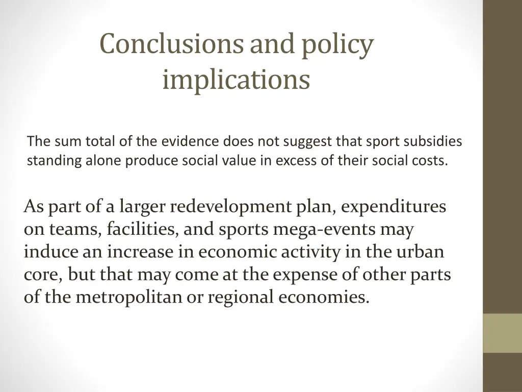 conclusions and policy implications