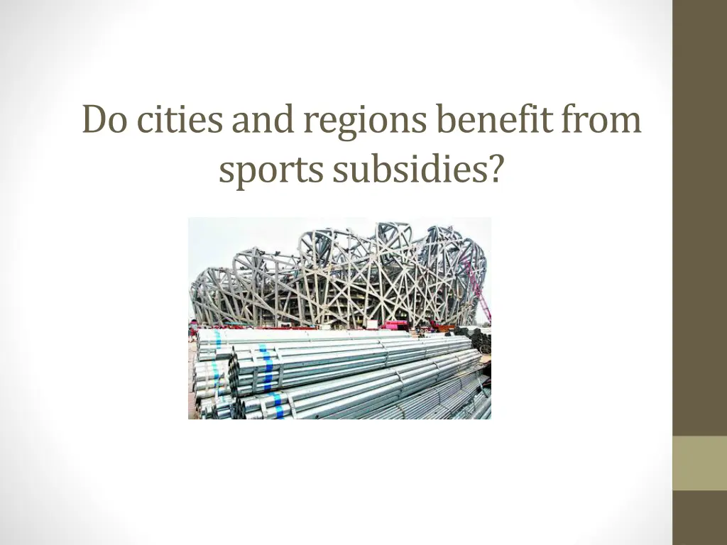 do cities and regions benefit from sports