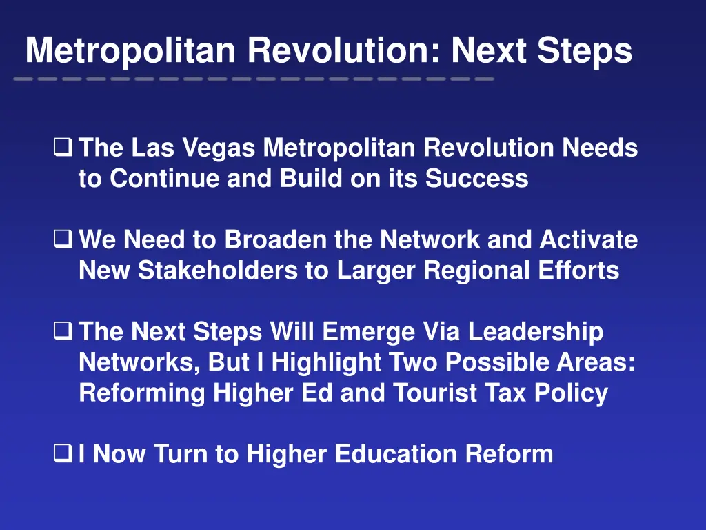 metropolitan revolution next steps