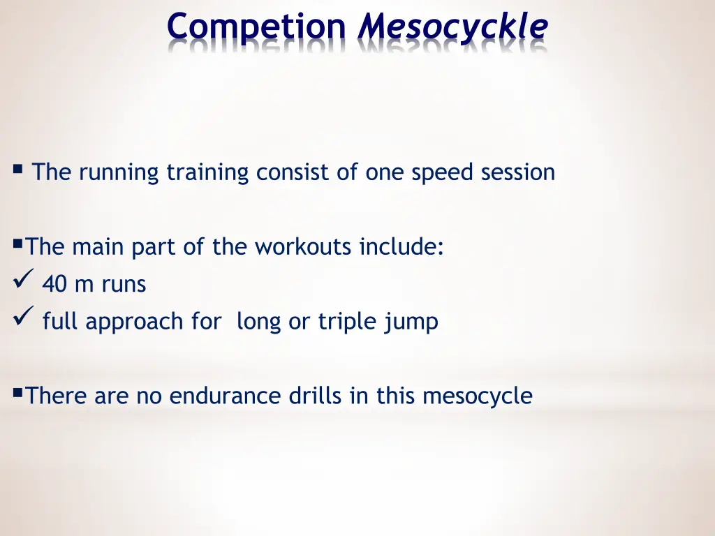 competion mesocyckle