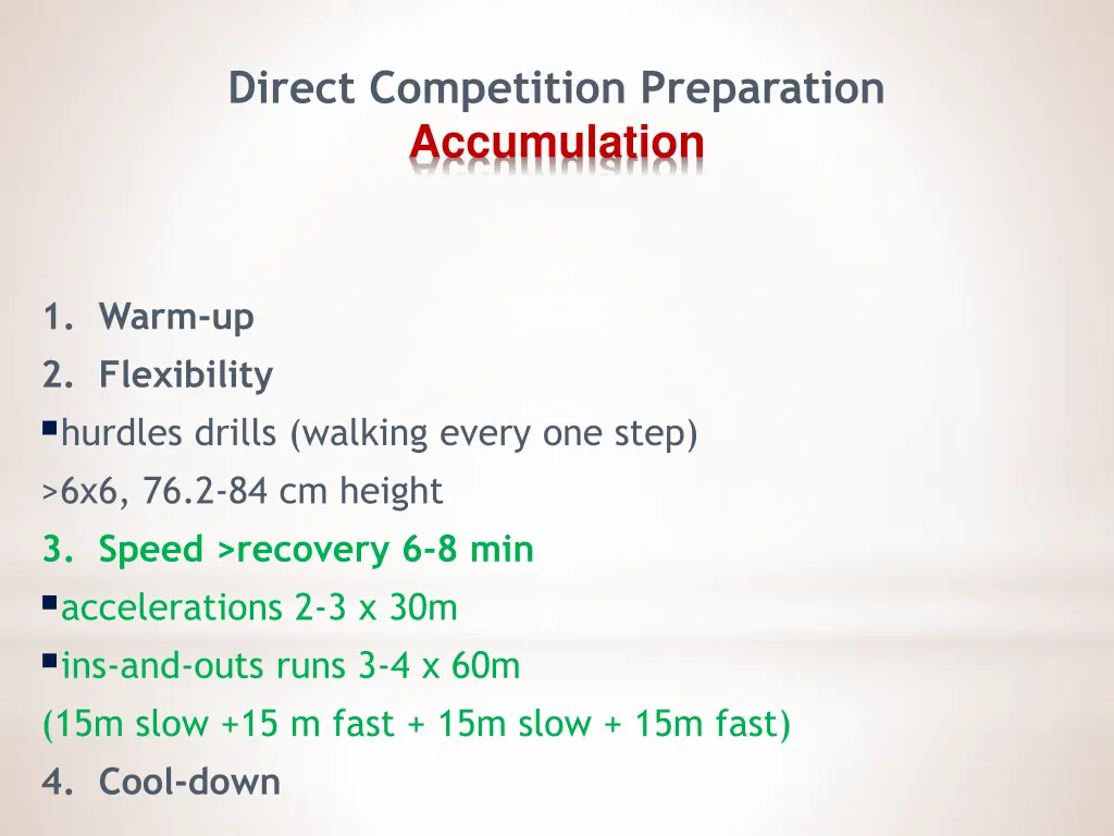 direct competition preparation accumulation 1