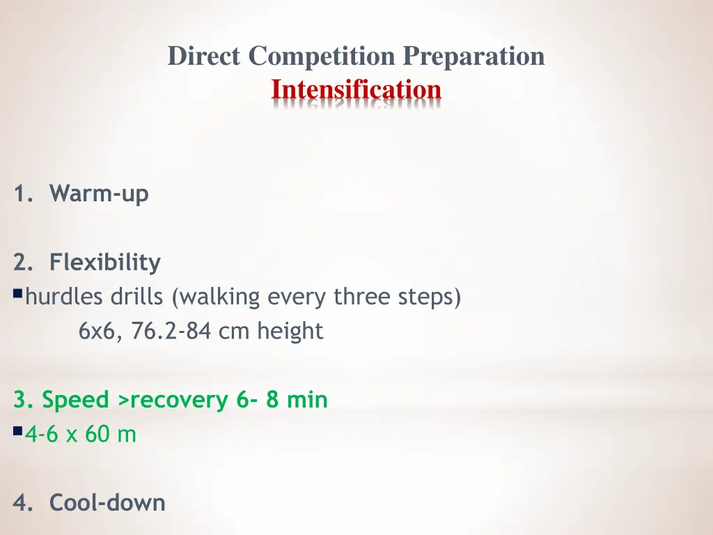 direct competition preparation intensification 1