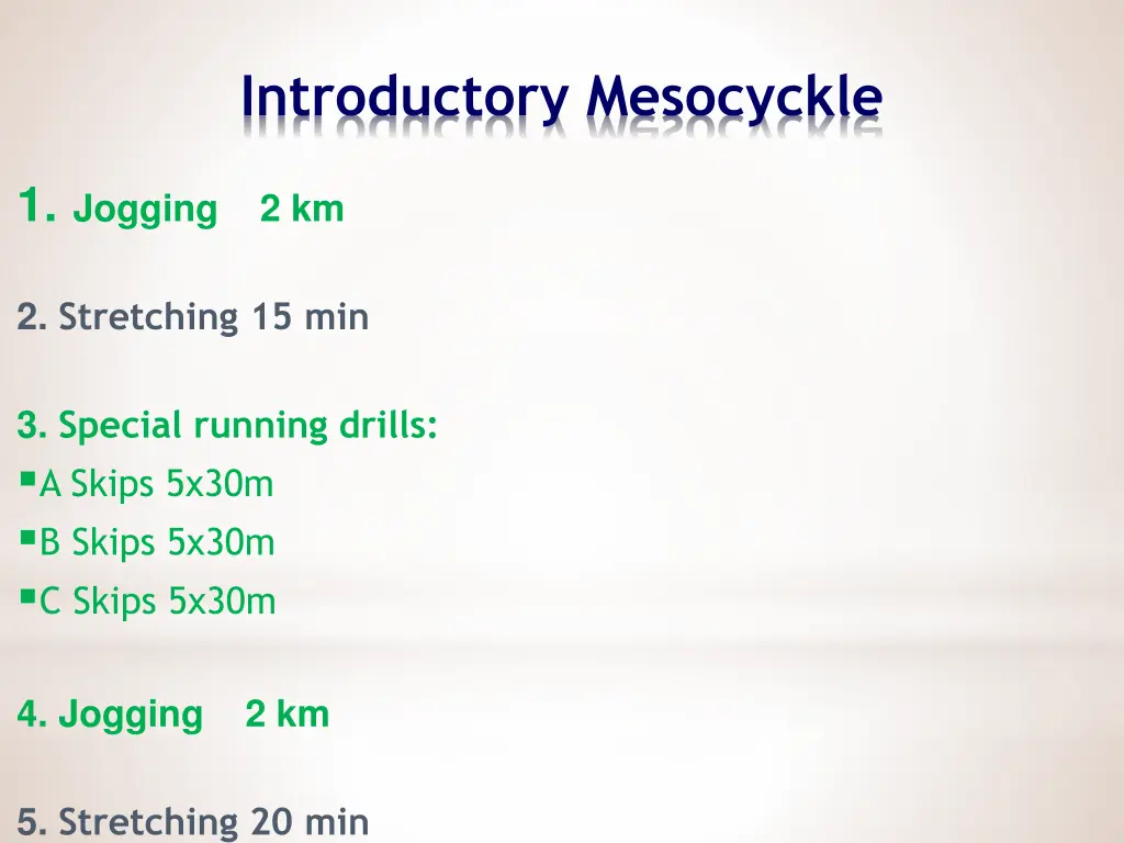 introductory mesocyckle 3