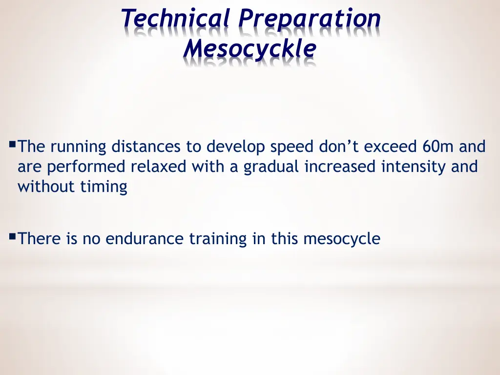 technical preparation mesocyckle 1