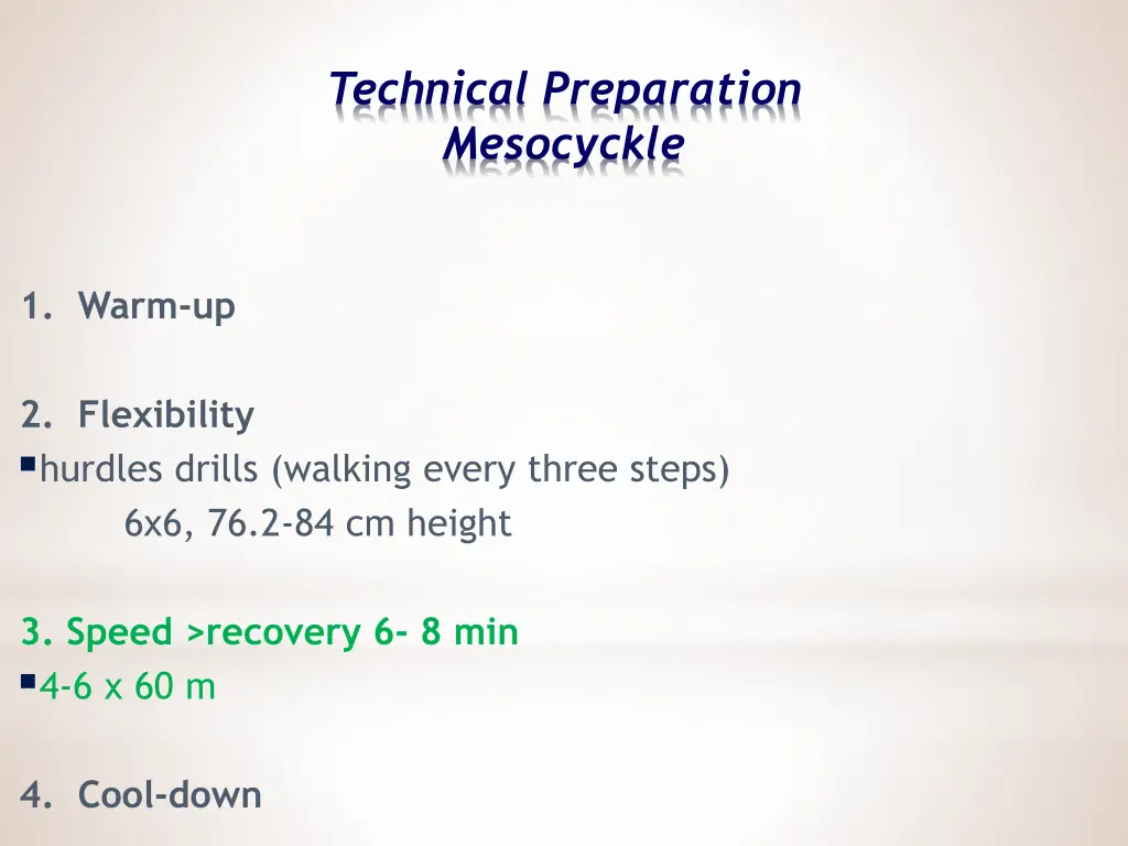 technical preparation mesocyckle 3