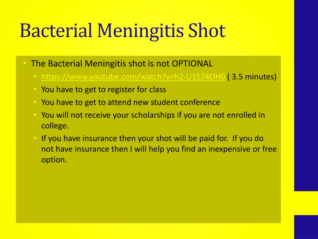 bacterial meningitis shot