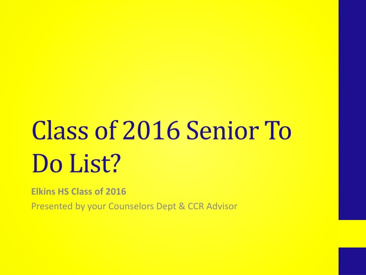 class of 2016 senior to do list