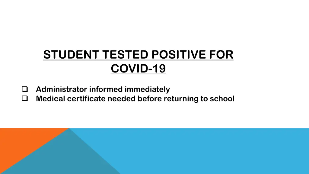 student tested positive for covid 19