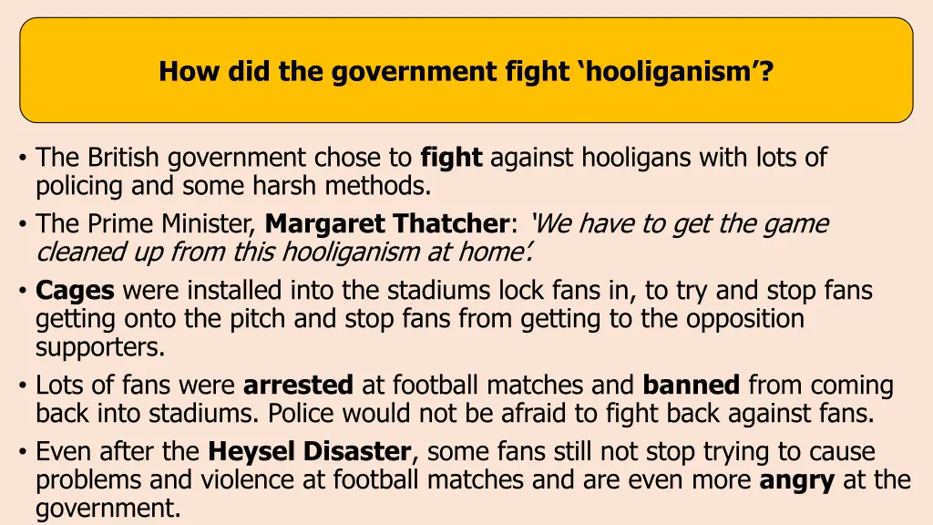 how did the government fight hooliganism