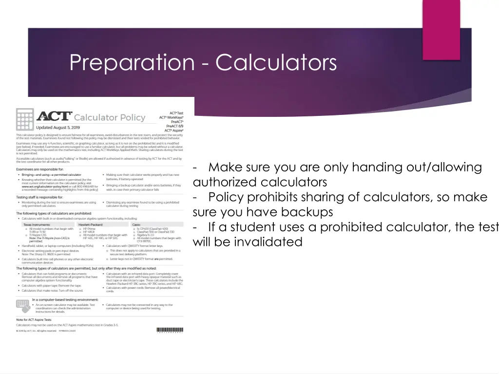 preparation calculators