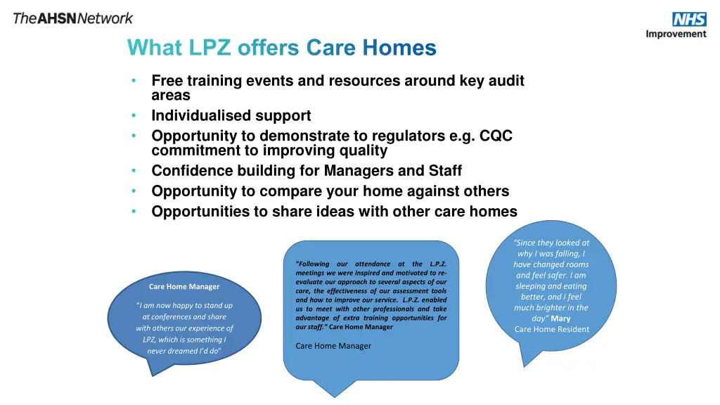 what lpz offers care homes