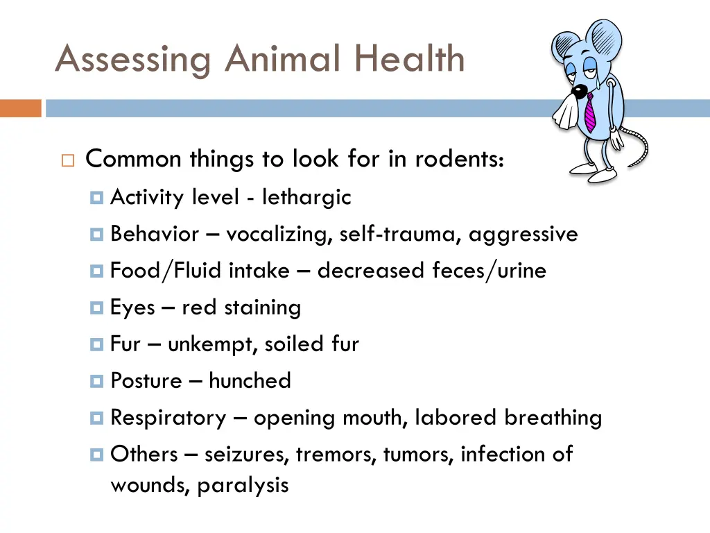 assessing animal health