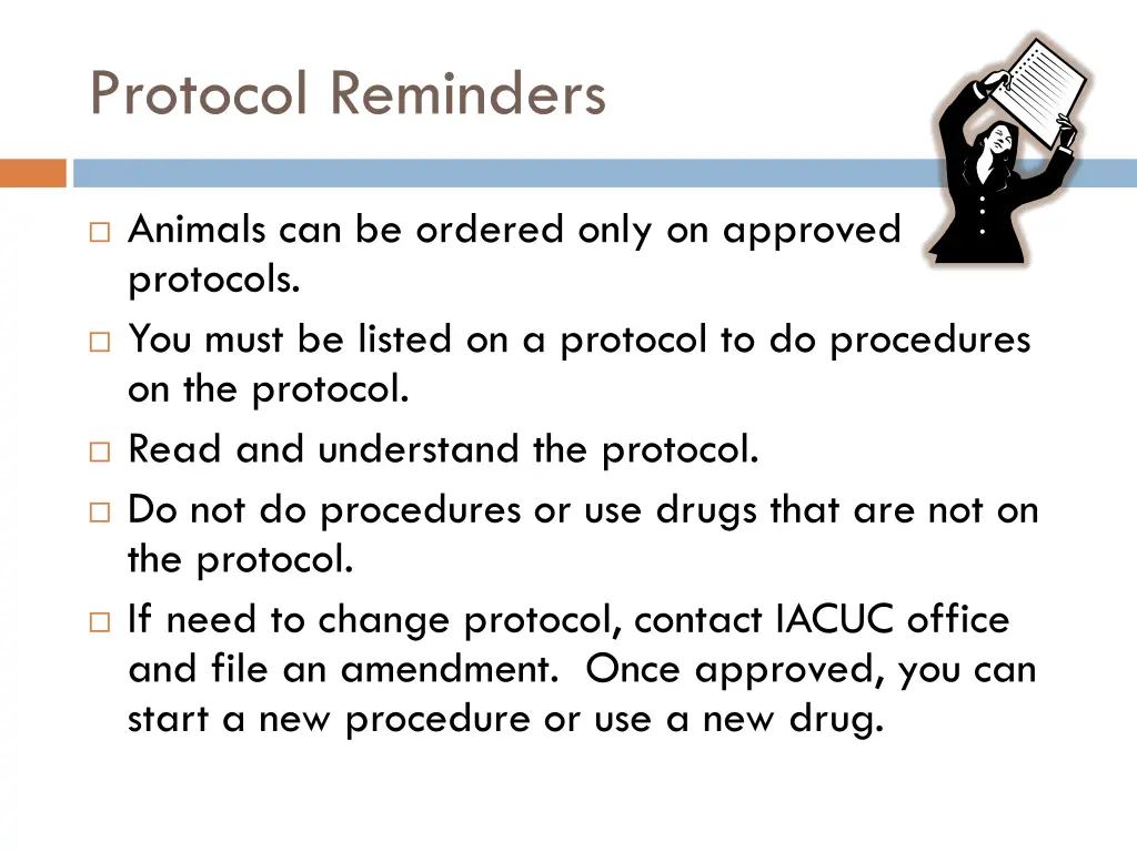 protocol reminders