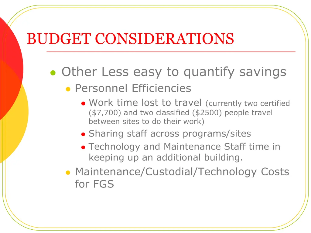 budget considerations 3