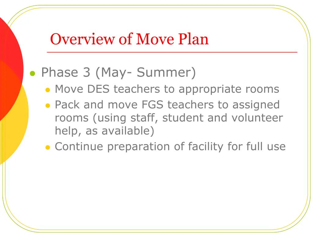 overview of move plan 2