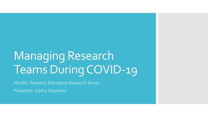 managing research teams during covid 19