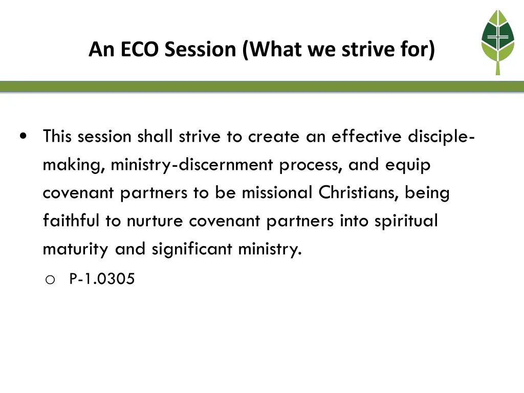 an eco session what we strive for