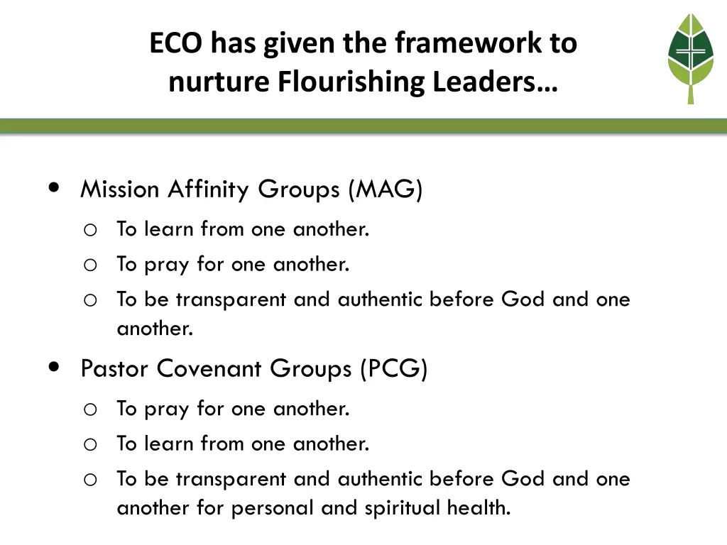 eco has given the framework to nurture