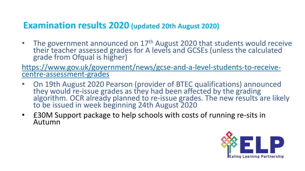 examination results 2020 updated 20th august 2020