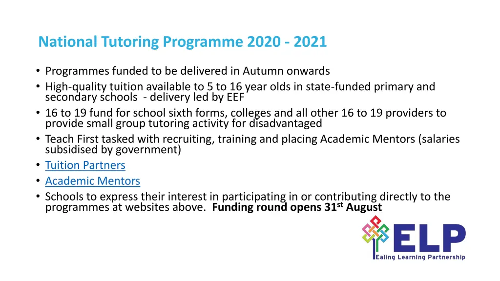 national tutoring programme 2020 2021