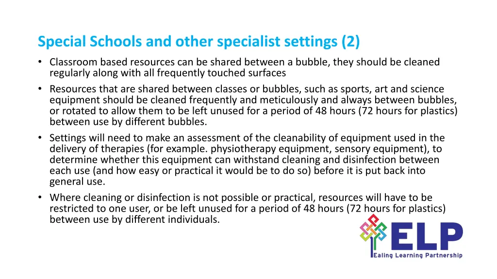 special schools and other specialist settings 1