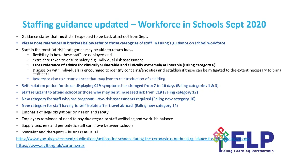 staffing guidance updated workforce in schools