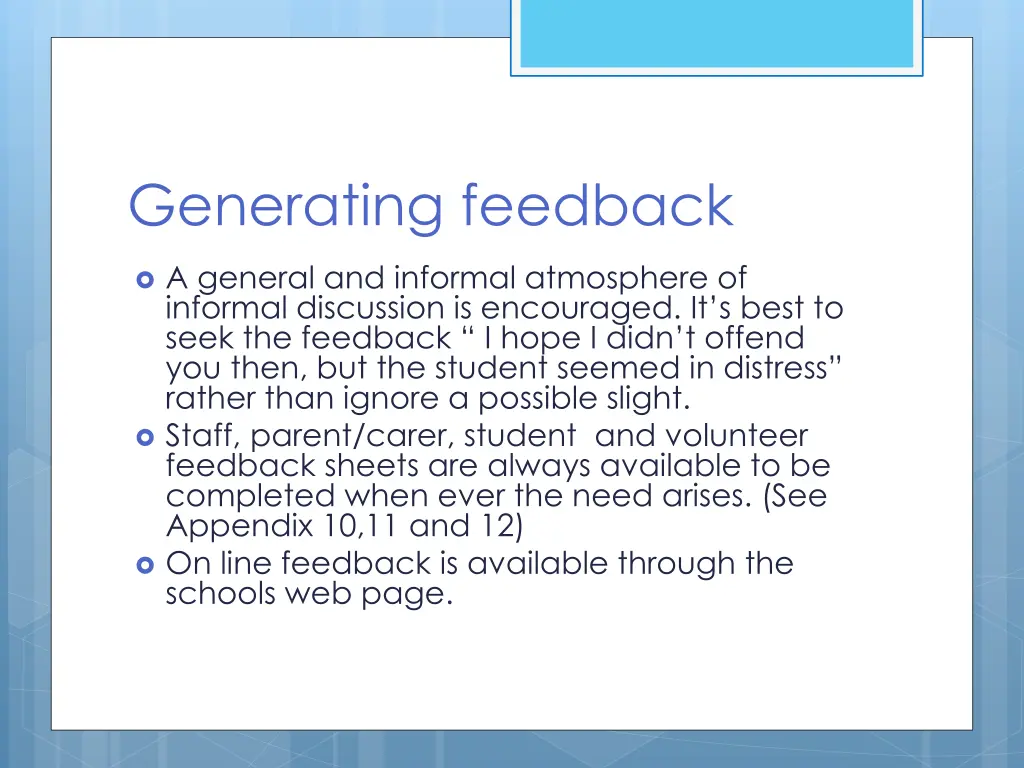 generating feedback